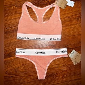NWT matching Calvin Klein Sports Bra and Thong
